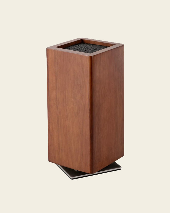 Magnetischer Messerblock aus Akazie, 360 Grad drehbar, mit schwarzem Inlay