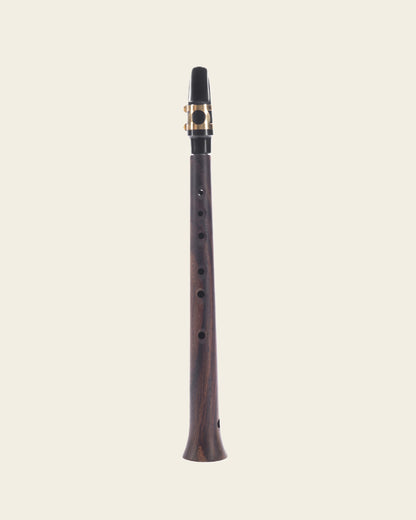 Mini-Saxophon aus Walnuss-Holz mit Alt-Mundstück