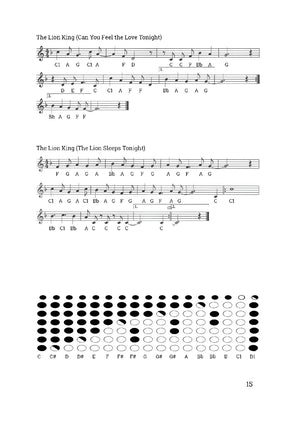Noten für alle WoobaSax Instrumente für zwei Lieder aus "The Lion King"